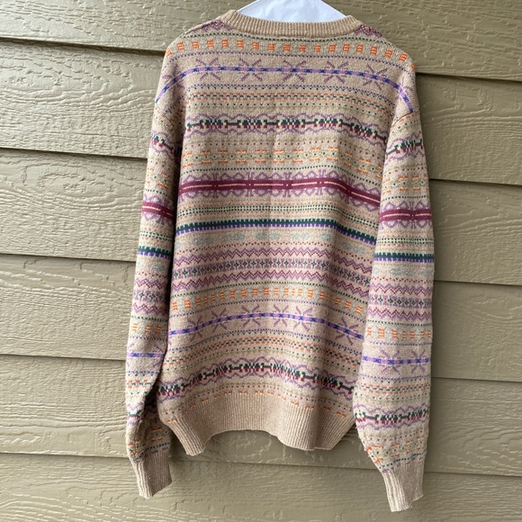 JOS. A. BANK Lambswool Fair Isle Nordic Men's Pullover Sweater Size Large fall - Picture 3 of 13